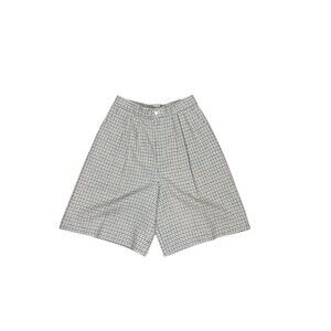 Tofy Vintage Plaid Wool Blend Bermuda Shorts Women's Size 8 High Waist USA